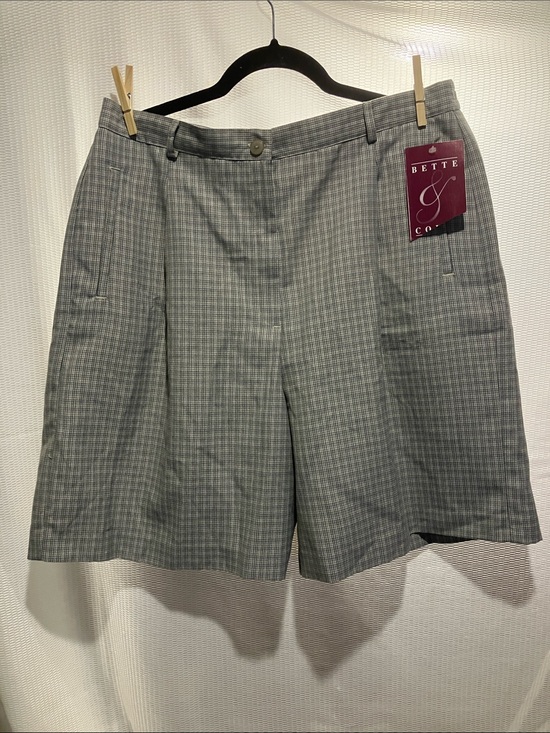 Bette Court Collection Pants - Women's Gray Plaid Bermuda Shorts